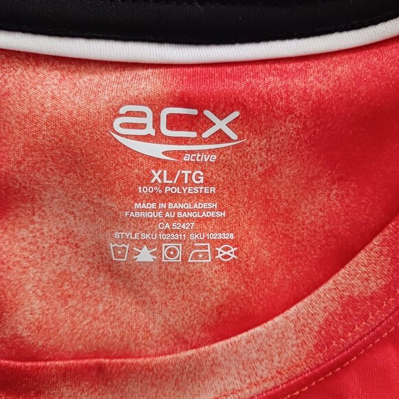 Acx Active Mens Short Sleeve Pullover T-Shirt Sports  Size XL Orange Camouflage - Picture 4 of 6